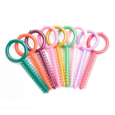 K Shape Colored Orthodontic Elastic Ligature Tie CE ISO Sertifikasi